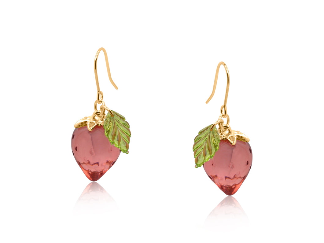 Yagoda Strawberry Drop Earrings - Gold