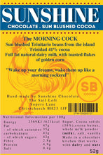 Load image into Gallery viewer, Sunshine Chocolate - The Morning Cock Full Cream Milk &amp; Toasted Morning Flakes

