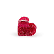 Load image into Gallery viewer, Luciale et petit pais Mini Heart Hair Clip - Red Glitter
