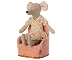 Maileg Chair Mouse - Rose Velvet