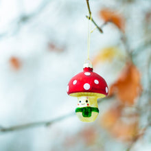 Load image into Gallery viewer, Happy Mushroom Shaped Glass Bauble
