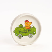Load image into Gallery viewer, Richard Scarry Round Trinket Tray - Pickle Car
