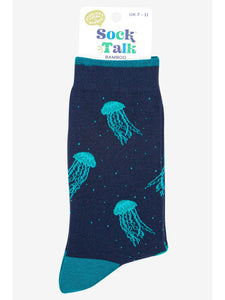 Men’s Bamboo Socks - Floating Jellyfish by Sock Talk