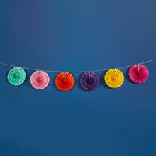 Load image into Gallery viewer, Bright Coloured Paper Fan Garland 2m
