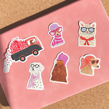 Load image into Gallery viewer, Love Truck Dachshund Star Sunglasses Vinyl Sticker
