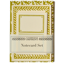 Load image into Gallery viewer, Set Of Notecards and Envelopes - Oak Leaves Sap Green by Cambridge Imprint
