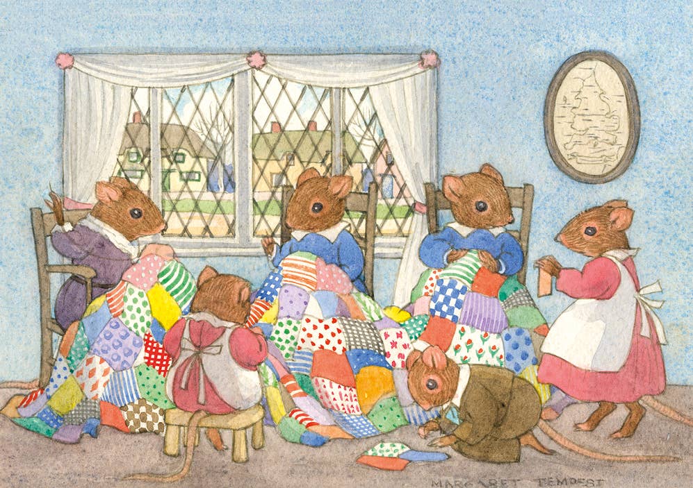 The Patchwork Quilt - Margaret Tempest Postcard
