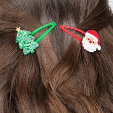 Load image into Gallery viewer, Glitter Hair Clips - Christmas
