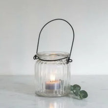 Load image into Gallery viewer, Ribbed Glass Lantern
