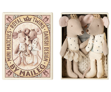 Load image into Gallery viewer, Maileg Royal Twins Mice - Little Sister and Brother in Matchbox
