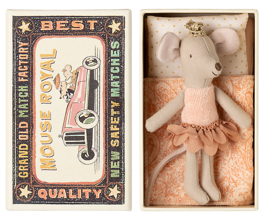 Princess Little Sister Mouse in Matchbox by Maileg