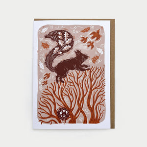 Greetings Card - Squirrel in the Treetops