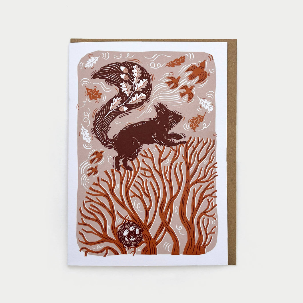 Greetings Card - Squirrel in the Treetops