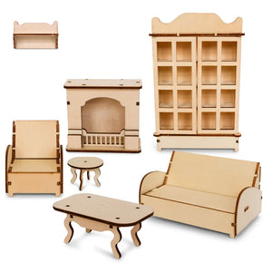 Sam & Julia Kids Diy Dollhouse Furniture Kit - Living Room (Scale 1:12)