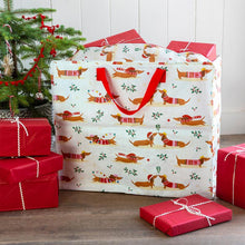 Load image into Gallery viewer, Jumbo Storage Bag - Festive Sausage Dog
