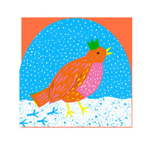 Load image into Gallery viewer, The Printed Peanut Snow Globe Card - Large Robin
