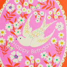Load image into Gallery viewer, Pretty Happy Birthday Floral &amp; Bird Border Greetings Card
