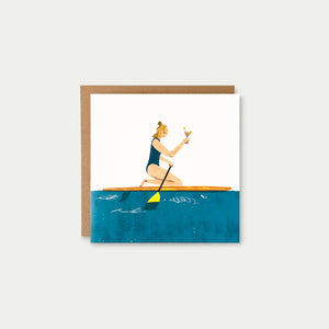 Oldfield Design Co. Greetings Card - Paddleboard & Cocktail