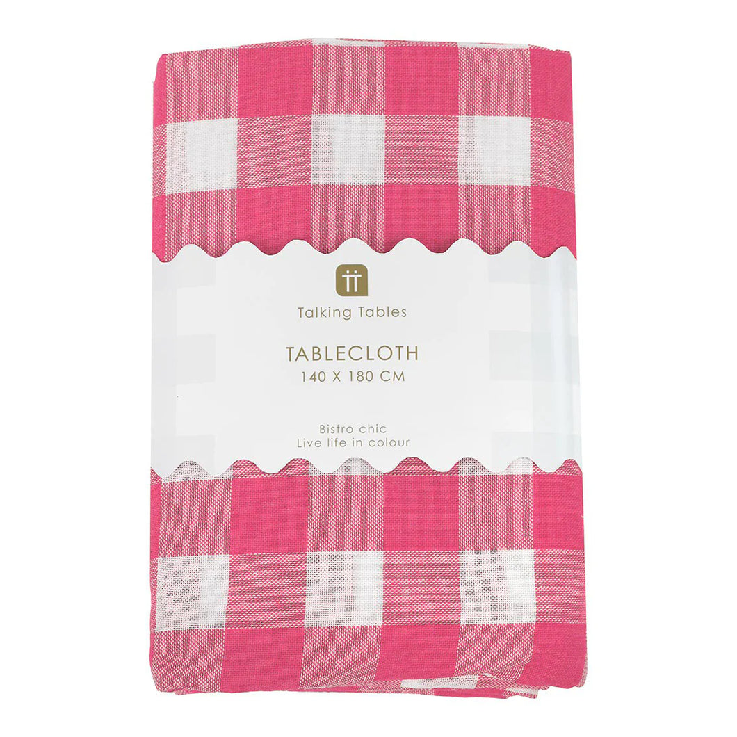 Talking Tables Tablecloth 140x180 cm - Raspberry Gingham