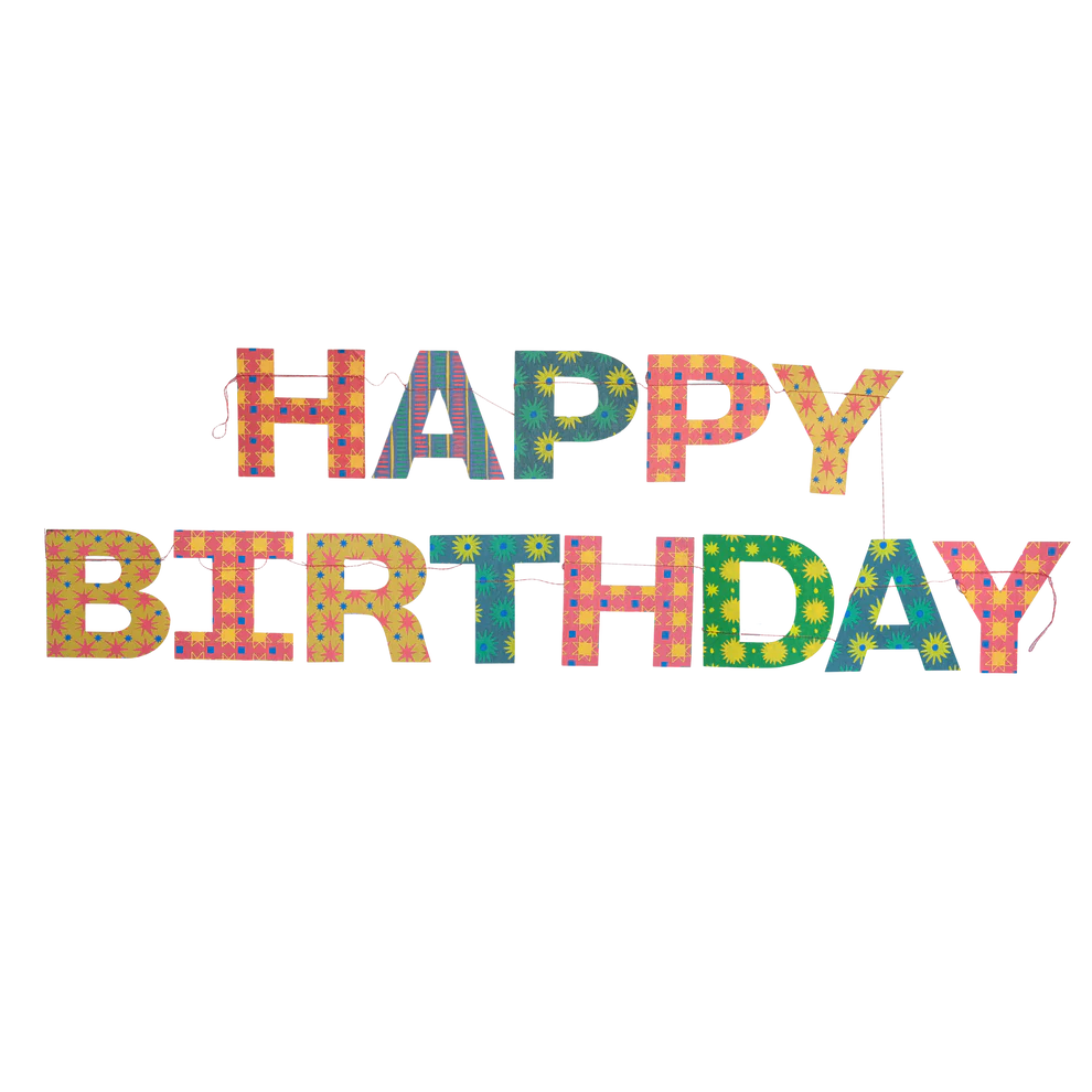 East End Press Paper Garland - Bright Happy Birthday