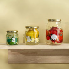 Load image into Gallery viewer, MOOMIN | Glass Kitchen Jar With Screw Top Lid | Joyful Apples | 0.5L
