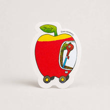 Load image into Gallery viewer, Lowly Worm Apple Car - Die-cut Card by Richard Scarry
