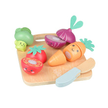 Load image into Gallery viewer, Happy Wooden Veggies Cutting Veg
