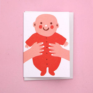 A7 Mini Greeting Card - Red Baby