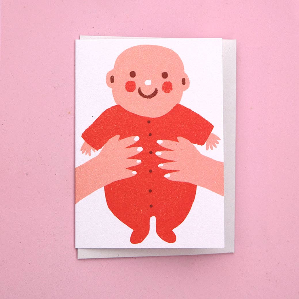 A7 Mini Greeting Card - Red Baby