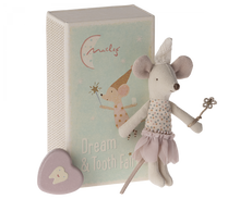 Load image into Gallery viewer, Maileg - Tooth Fairy Mouse Little Sister In Matchbox
