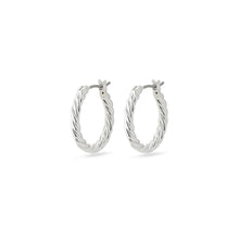 Load image into Gallery viewer, Copy of CECE Recycled Twisted  Hoop Earrings Silver Plated by Pilgrim
