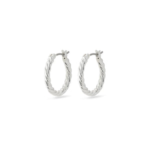 Copy of CECE Recycled Twisted  Hoop Earrings Silver Plated by Pilgrim