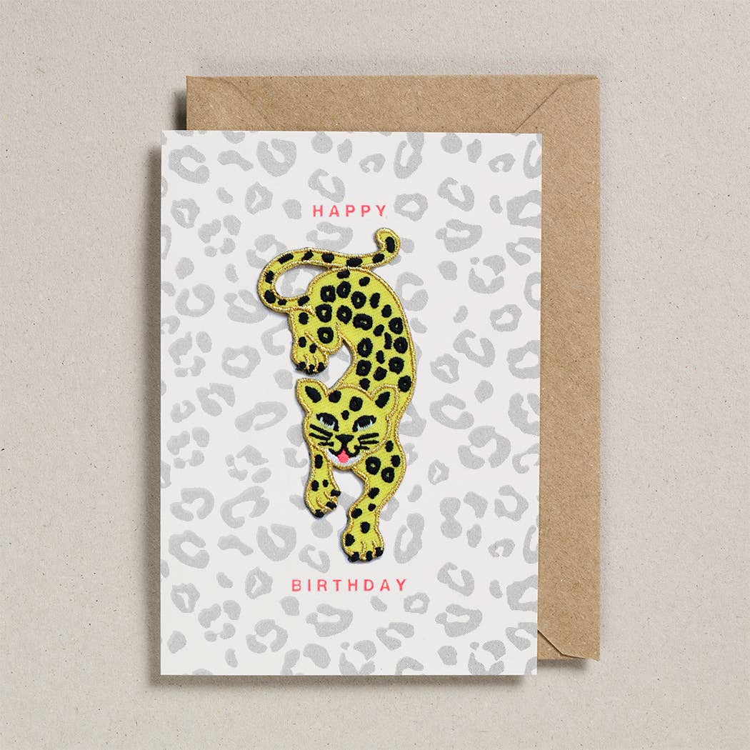 Patch Cards Birthday Leopard