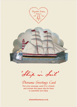 Load image into Gallery viewer, Elizabeth Harbour Diorama Greeting Card - Ship In Sail
