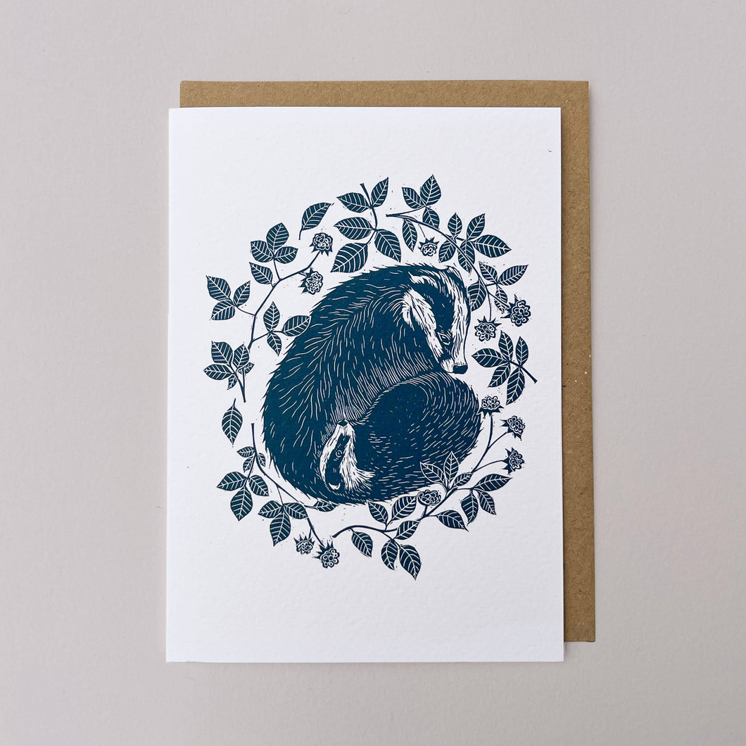 Greetings Card - A Winter's Sleep - Badger