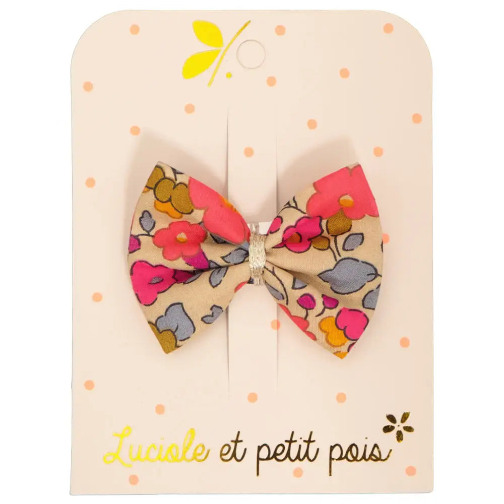 Luciale et petit pais - Ribbon Bow Clip - Liberty Betsy Fluo Tea