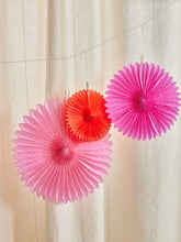 Load image into Gallery viewer, Rice DK - Set Of 3 Paper Fans - Pink/Red
