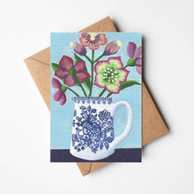 Load image into Gallery viewer, Greeting  Card - Hellebores in Pheasant Jug
