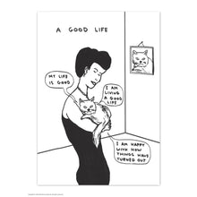 Load image into Gallery viewer, David Shrigley Postcard - A Good Life
