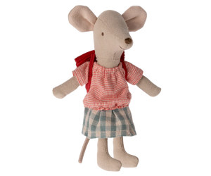 Maileg Tricycle Mouse, Big Sister With Bag - Red