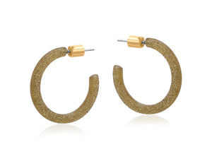 Emmauela Thin Resin Hoop Earrings - Champagne