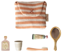 Load image into Gallery viewer, Maileg Mouse Toothbrush Set In Bag - Coral Stripe

