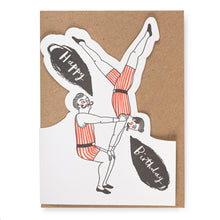 Load image into Gallery viewer, Happy Birthday Acrobats Cut-out Card
