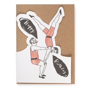 Happy Birthday Acrobats Cut-out Card