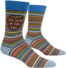 Load image into Gallery viewer, Left The Seat Up Men’s Crew Socks by Blue Q
