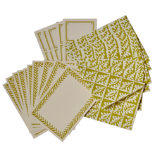 Load image into Gallery viewer, Set Of Notecards and Envelopes - Oak Leaves Sap Green by Cambridge Imprint
