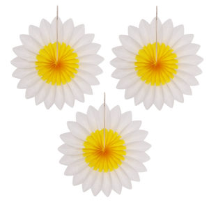 Paper Dreams Flower Fan 15cm Daisy, Set of 3