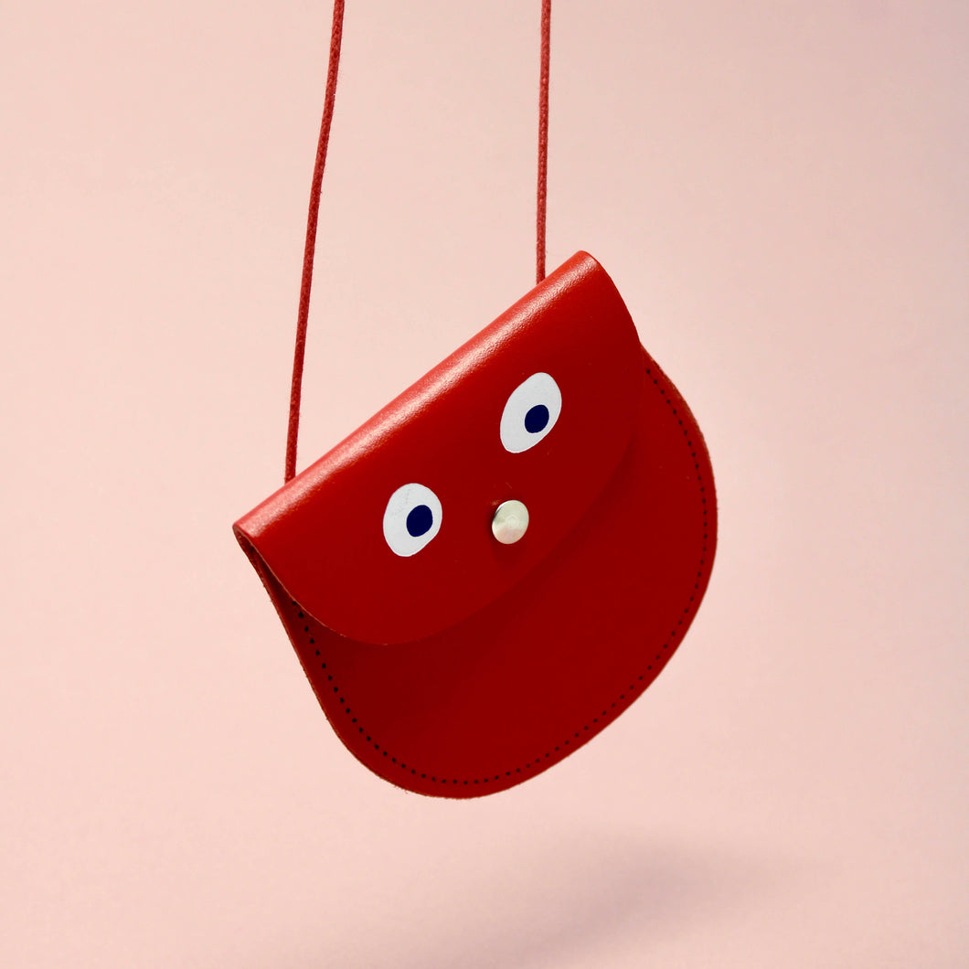 Googly Eye String Purse - Red