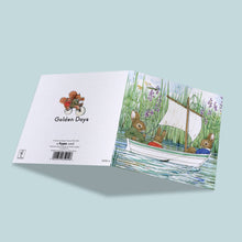 Load image into Gallery viewer, Square Greeting Card Golden Days - Sailboat Bunnies
