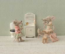 Load image into Gallery viewer, Maileg Mouse Toothbrush Set In Bag - Coral Stripe
